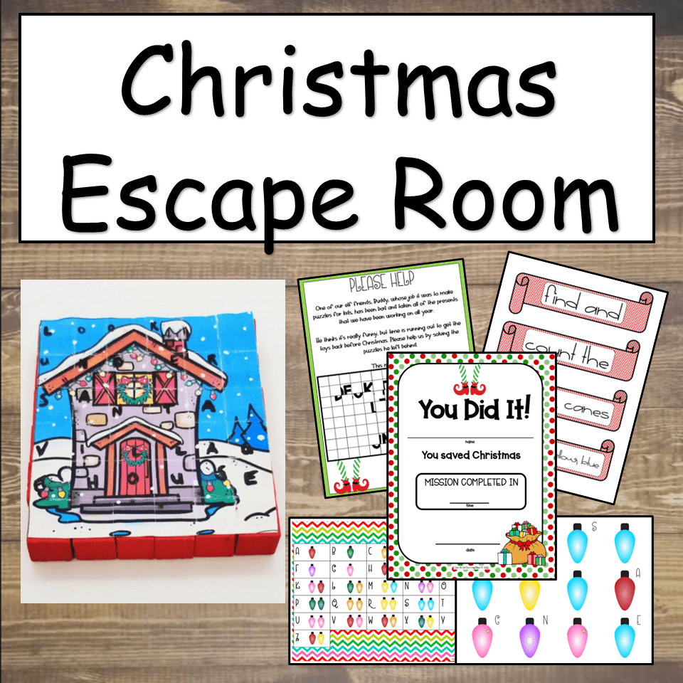christmas escape room printables (hands on game) - hands-on